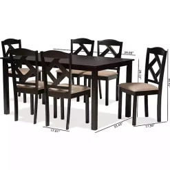 New Kirklands Home Sandy Beige Diamond Back 7-pc. Dining Set