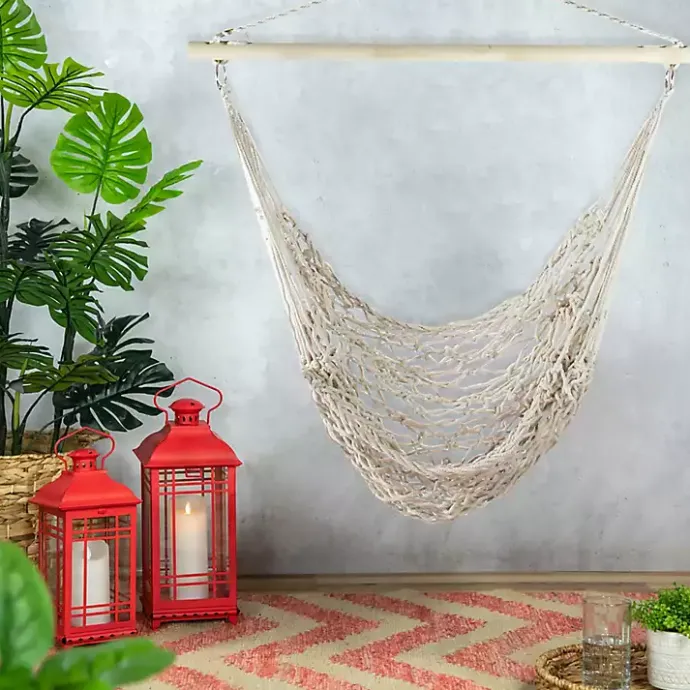 Hot Kirklands Home Sandy Coastal Macrame Hanging Hammock White