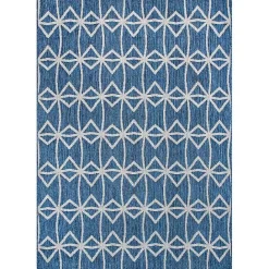 Best Kirklands Home Sanford Blue Geometric Shapes Outdoor Rug, 8x10