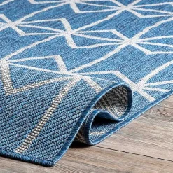 Best Kirklands Home Sanford Blue Geometric Shapes Outdoor Rug, 8x10