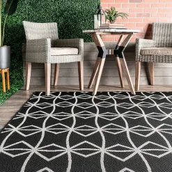 Sale Kirklands Home Sanford Gray Geometric Shapes Outdoor Rug, 5x8