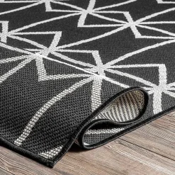 Sale Kirklands Home Sanford Gray Geometric Shapes Outdoor Rug, 5x8