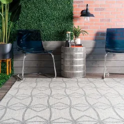 Best Kirklands Home Sanford Light Geometric Outdoor Rug, 5x8 Gray
