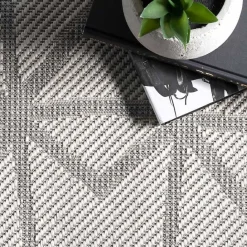 Best Kirklands Home Sanford Light Geometric Outdoor Rug, 5x8 Gray