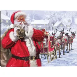 Sale Kirklands Home Santa and His Sleigh Canvas Art Print