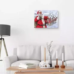 Sale Kirklands Home Santa and His Sleigh Canvas Art Print