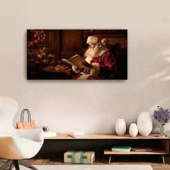 Sale Kirklands Home Santa and List Canvas Art Print