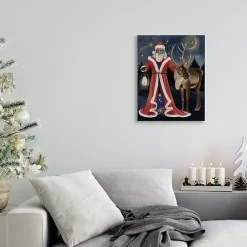 Sale Kirklands Home Santa Claus Lantern Reindeer Canvas Art Print