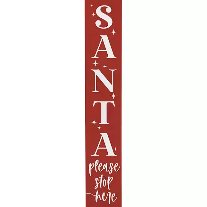 Kirklands Home Santa Please Stop Here Porch Board