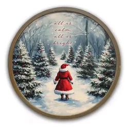 Sale Kirklands Home Santa Snowy Forest Framed Art Print