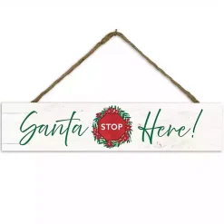Sale Kirklands Home Santa Stop Here Christmas Wall Sign