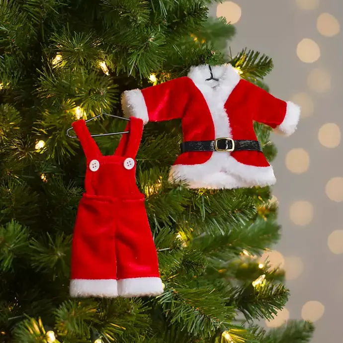 Sale Kirklands Home Santa Suit Christmas Ornaments, Set of 2