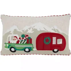 Best Kirklands Home Santa Truck and Trailer Lumbar Pillow Multi