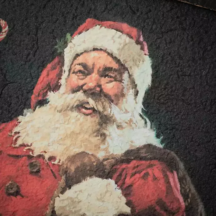 Sale Kirklands Home Santa with Candy Cane Framed Art Print