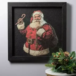 Sale Kirklands Home Santa with Candy Cane Framed Art Print