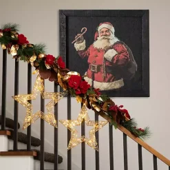 Sale Kirklands Home Santa with Candy Cane Framed Art Print