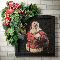 Sale Kirklands Home Santa with Candy Cane Framed Art Print