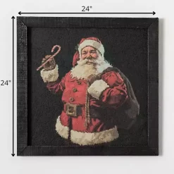 Sale Kirklands Home Santa with Candy Cane Framed Art Print