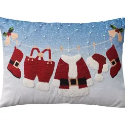 Kirklands Home Santa's Clothesline Lumbar Pillow