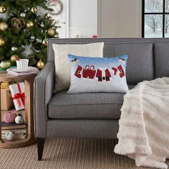 Kirklands Home Santa's Clothesline Lumbar Pillow