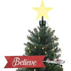 Discount Kirklands Home Santa's Plane Animated Pre-Lit Tree Topper
