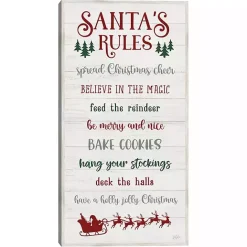 Sale Kirklands Home Santa's Rules Framed Canvas Print
