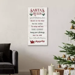 Sale Kirklands Home Santa's Rules Framed Canvas Print