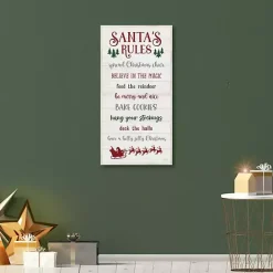 Sale Kirklands Home Santa's Rules Framed Canvas Print