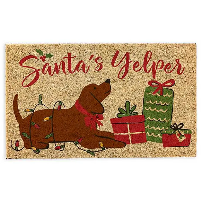 Online Kirklands Home Santa's Yelper Christmas Coir Doormat