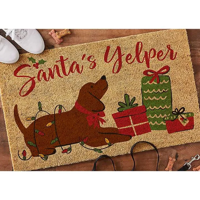 Online Kirklands Home Santa's Yelper Christmas Coir Doormat
