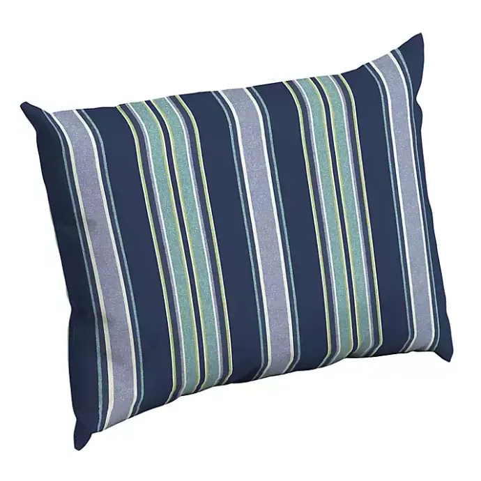 Best Kirklands Home Sapphire Aurora Stripe Outdoor Lumbar Pillow