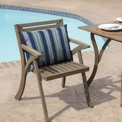 Best Kirklands Home Sapphire Aurora Stripe Outdoor Lumbar Pillow