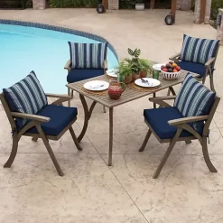 Best Kirklands Home Sapphire Aurora Stripe Outdoor Lumbar Pillow