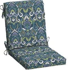 Sale Kirklands Home Sapphire Damask Luxe Outdoor Dining Chair Cushion Blue
