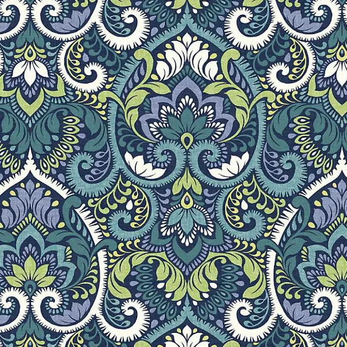 Sale Kirklands Home Sapphire Damask Luxe Outdoor Dining Chair Cushion Blue