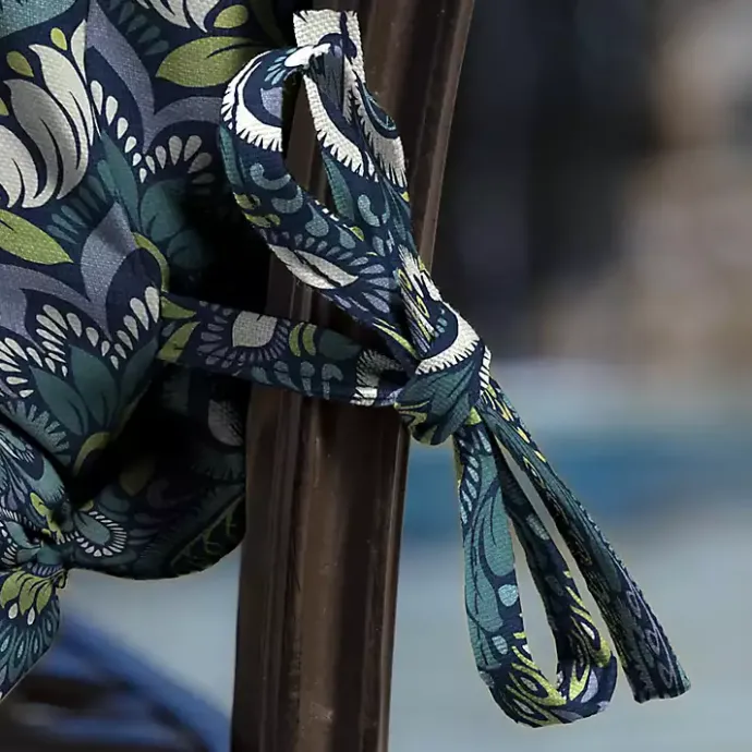 Sale Kirklands Home Sapphire Damask Luxe Outdoor Dining Chair Cushion Blue