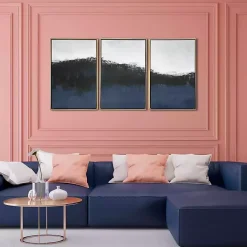 New Kirklands Home Sapphire Framed Canvas Art Prints, Set of 3