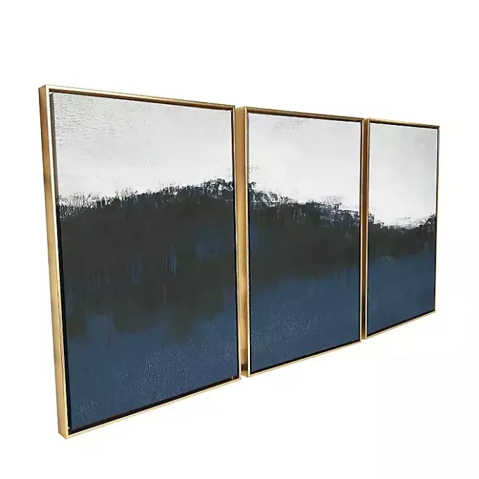 New Kirklands Home Sapphire Framed Canvas Art Prints, Set of 3
