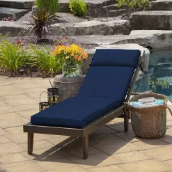 Sale Kirklands Home Sapphire Leala Texture Outdoor Chaise Cushion Blue