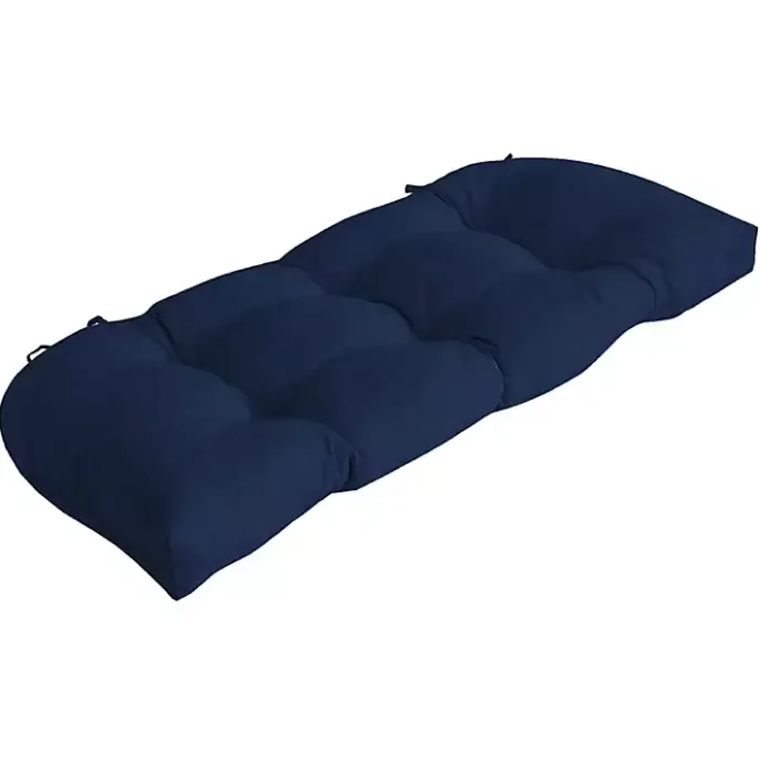 Best Kirklands Home Sapphire Leala Texture Wicker Settee Cushion Blue