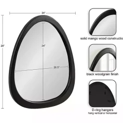 Outlet Kirklands Home Satin Black Asymmetrical Wall Mirror