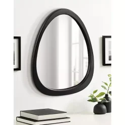 Outlet Kirklands Home Satin Black Asymmetrical Wall Mirror