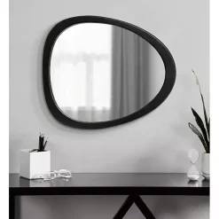 Outlet Kirklands Home Satin Black Asymmetrical Wall Mirror