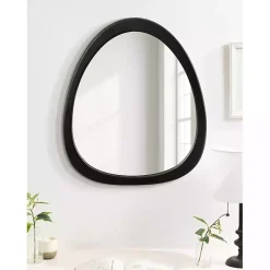 Outlet Kirklands Home Satin Black Asymmetrical Wall Mirror