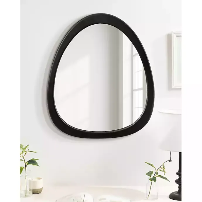Outlet Kirklands Home Satin Black Asymmetrical Wall Mirror