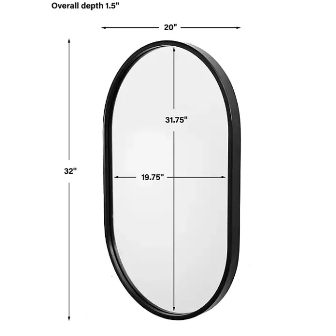 Best Kirklands Home Satin Iron Oval Framed Wall Mirror Black
