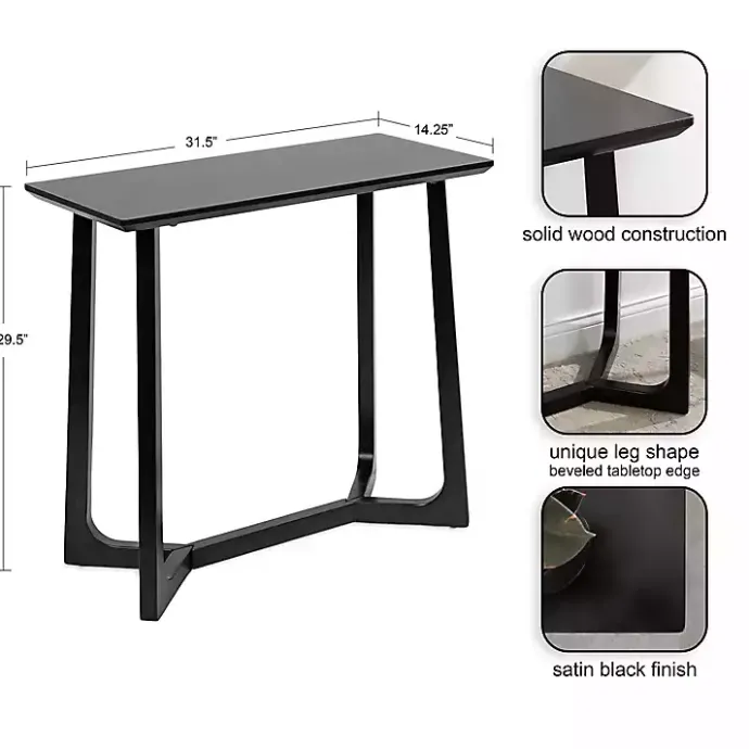 Best Kirklands Home Satin Olivia Console Table Black