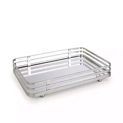 Outlet Kirklands Home Satin Nickel Mirrored Vanity Tray Silver