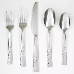 Sale Kirklands Home Satin Sand Blossom 20-pc. Flatware Set Silver