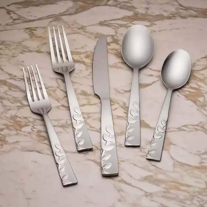 Sale Kirklands Home Satin Sand Blossom 20-pc. Flatware Set Silver